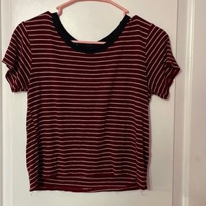 Pacsun red white and black crop top